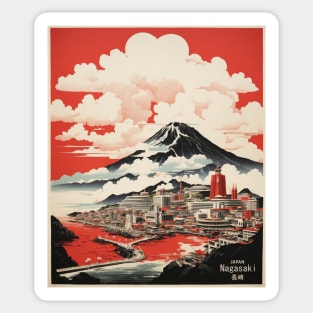 Nagasaki Japan Travel Vintage Tourism Poster Sticker